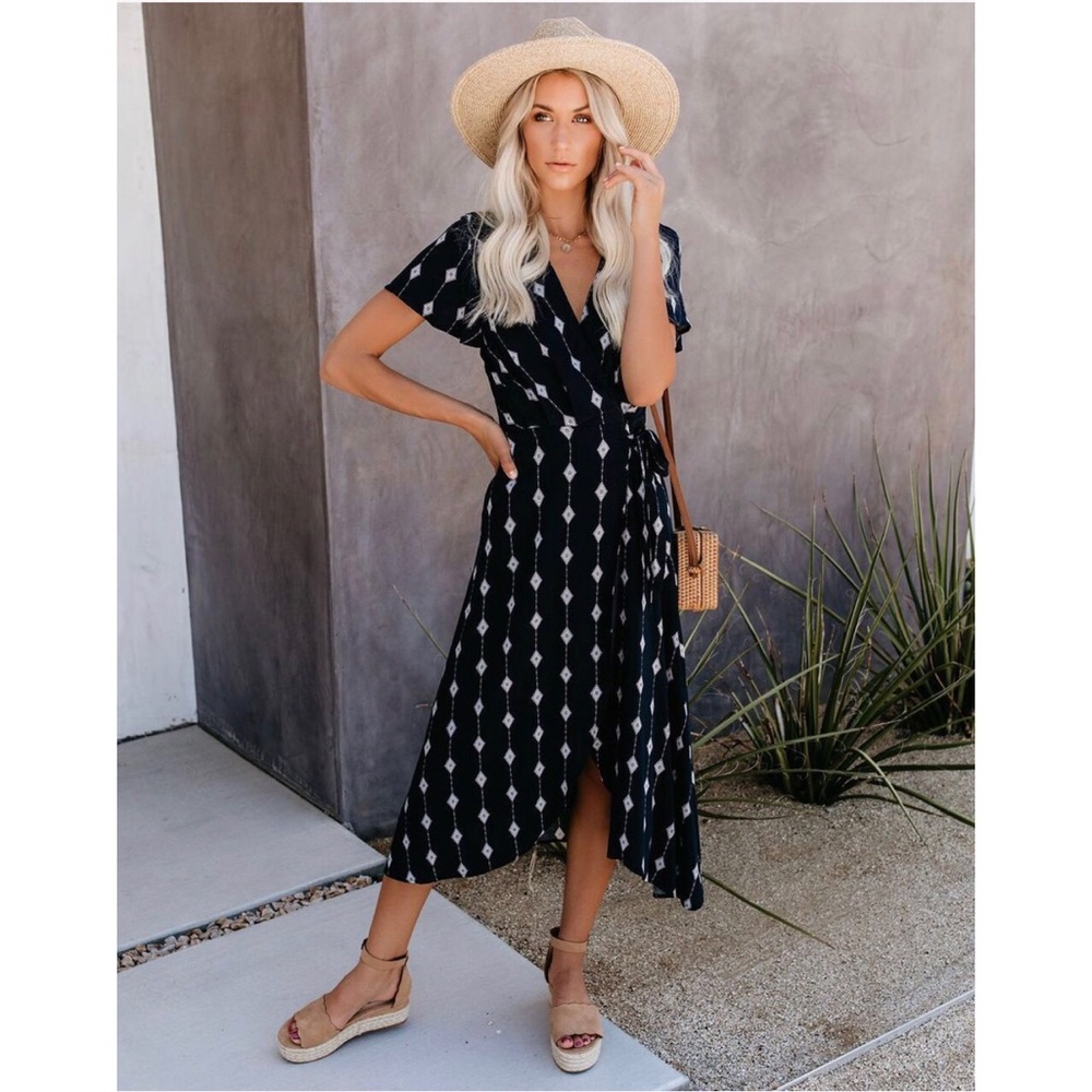 VICI Diamonds in the Sky Midi Wrap Dress